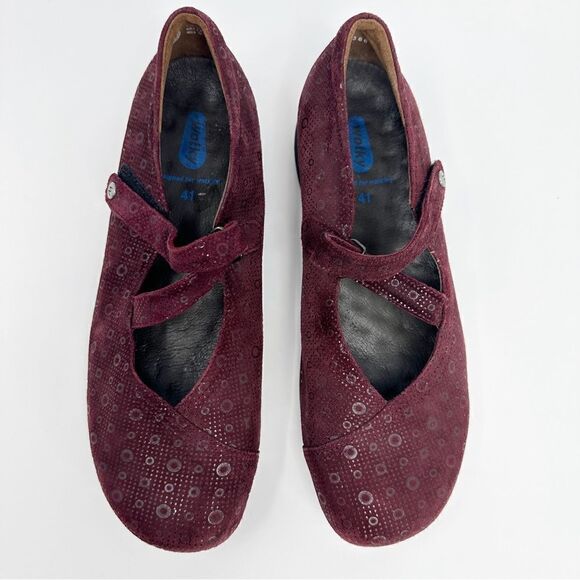 Wolky Passion Suede Mary Jane Burgundy Size 41 - Picture 4 of 15